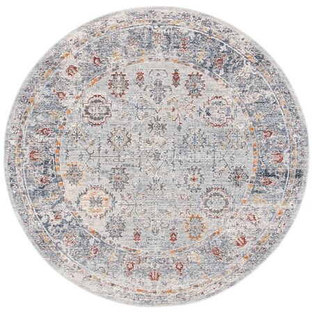 Safavieh 6 ft.7 in. x 6 ft.7 in. Round History 500 Rug Light Grey & Navy HIS580F-7R